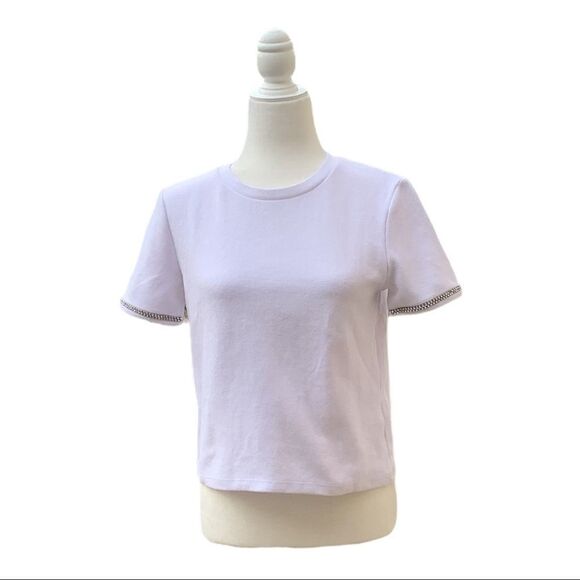 Zara White Top with Embellished Sleeve - Picture 1 of 4